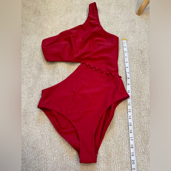 Red Carter Peri Red Cut Out One Piece Swimsuit - Picture 5 of 9